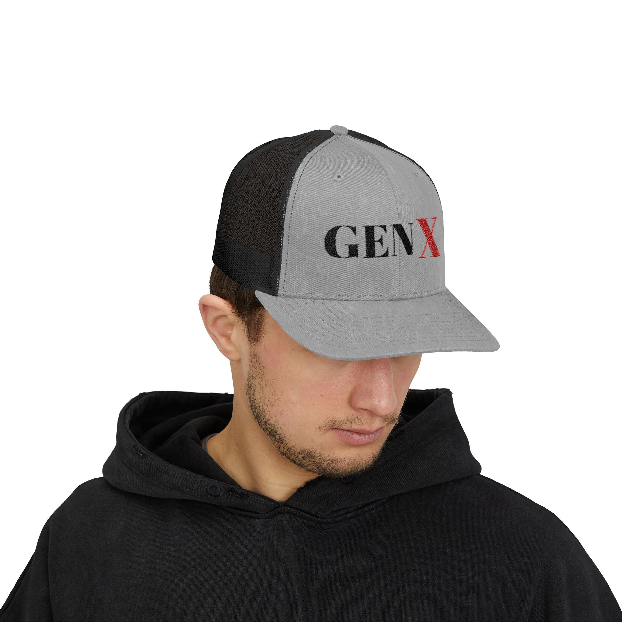 Gen X Snapback Trucker Hat – Vintage Distressed Logo Cap